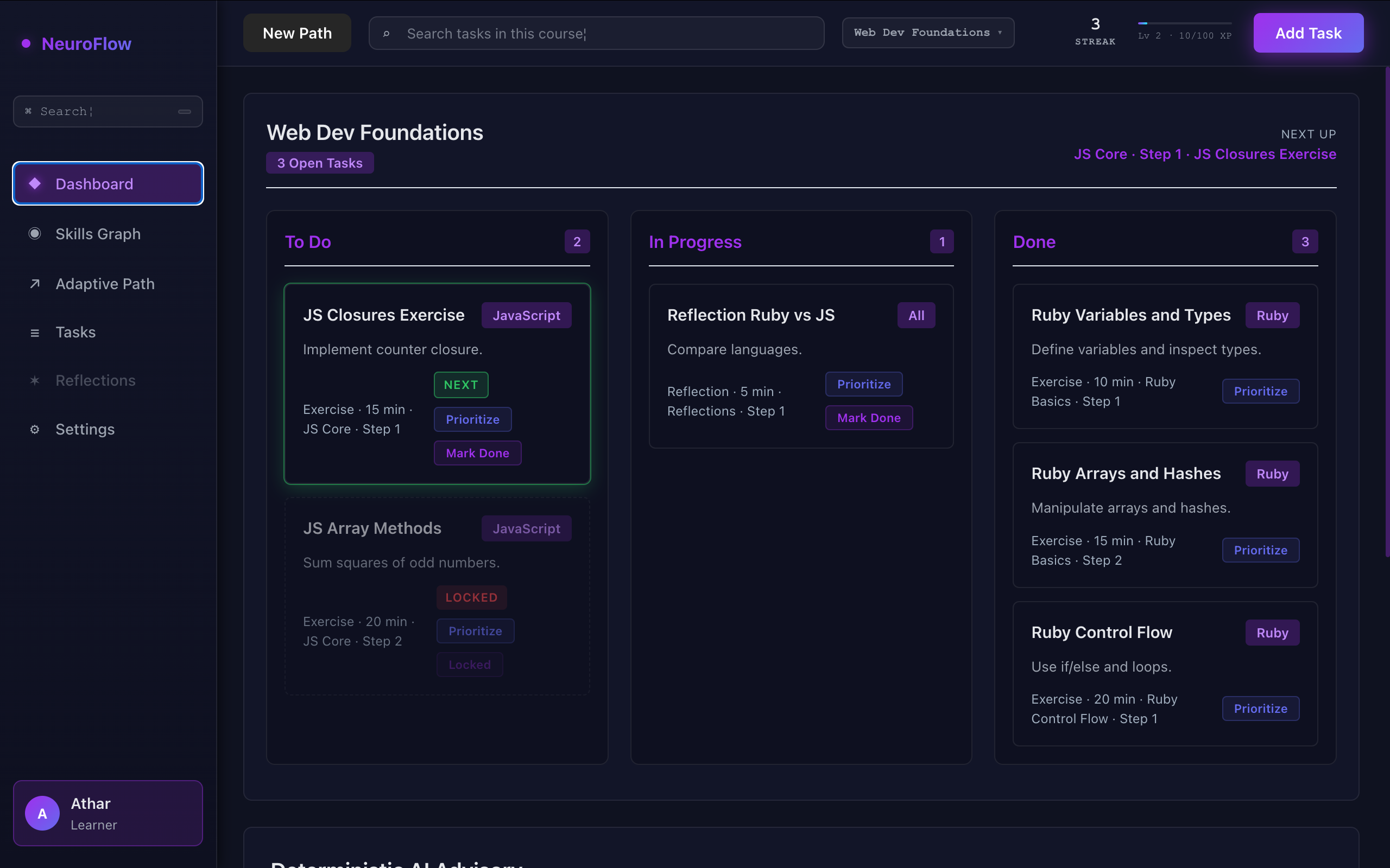 NeuroFlow Dashboard